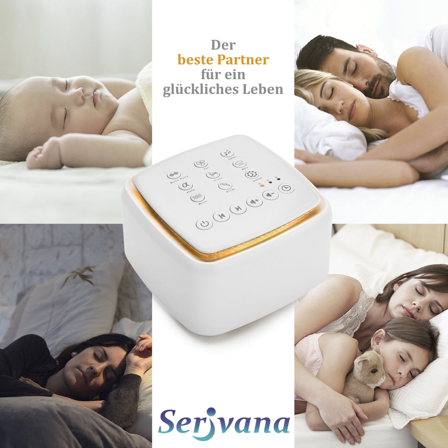 Serivana White Noise Schlafgerät als bester Partner für einen guten Schlaf und einem glücklichen Leben