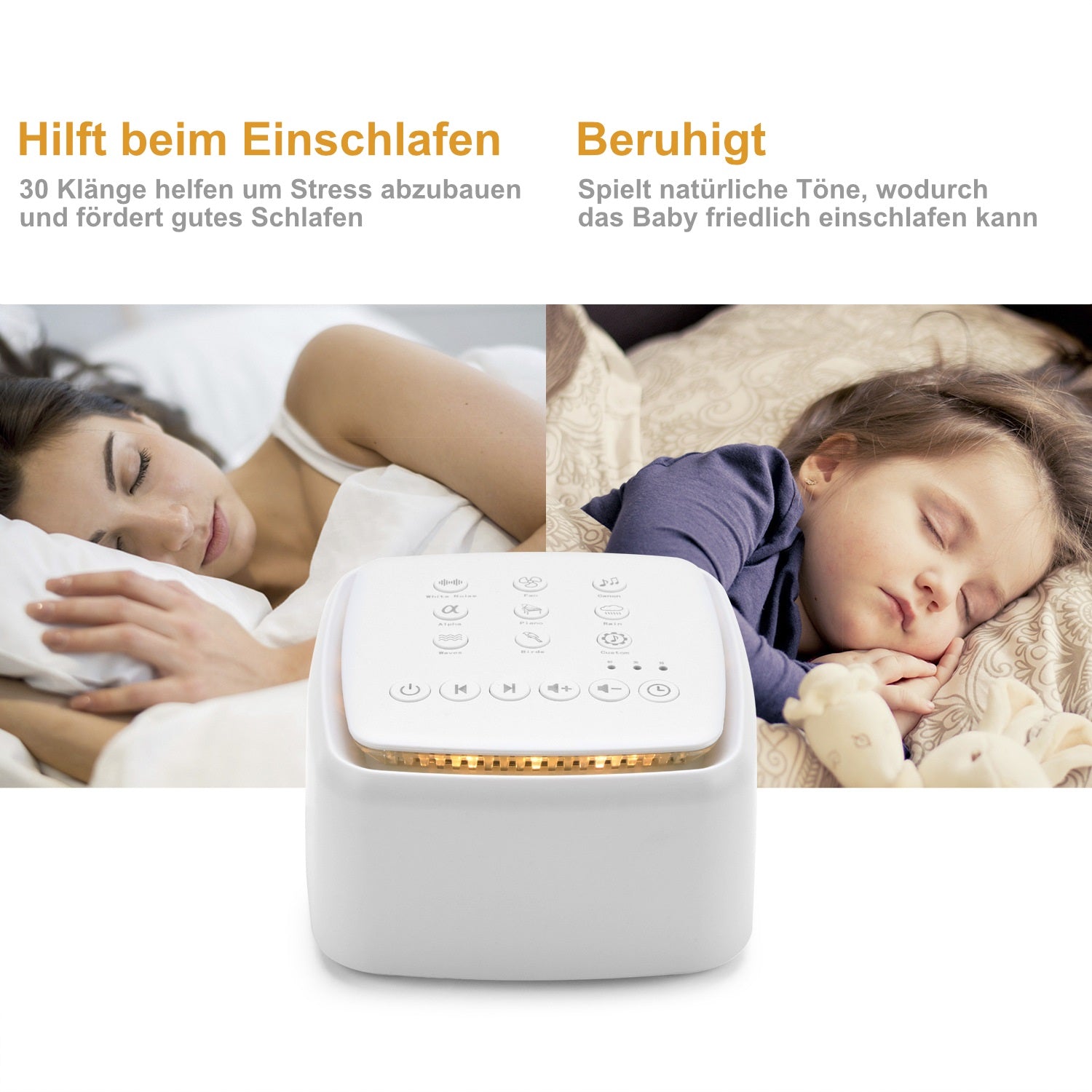Serivana White Noise Machine kann bei Einschlafproblemen helfen und beruhigt die kleinen Mitbewohner