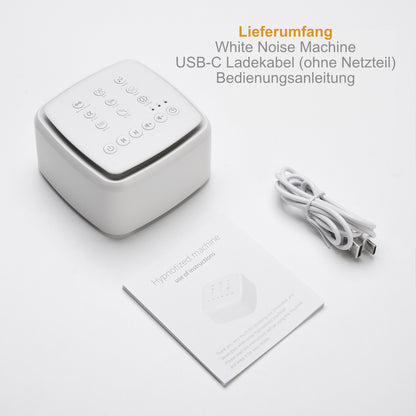 Serivana White Noise Machine Lieferumfang mit Ladekabel und Bedienungsanleitung für das beste Schlafergebnis