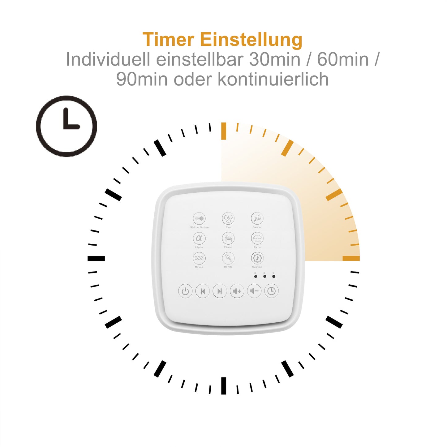 Serivana White Noise Machine individuelle Timer Einstellung für die eigenen Bedürfnisse abgestimmt